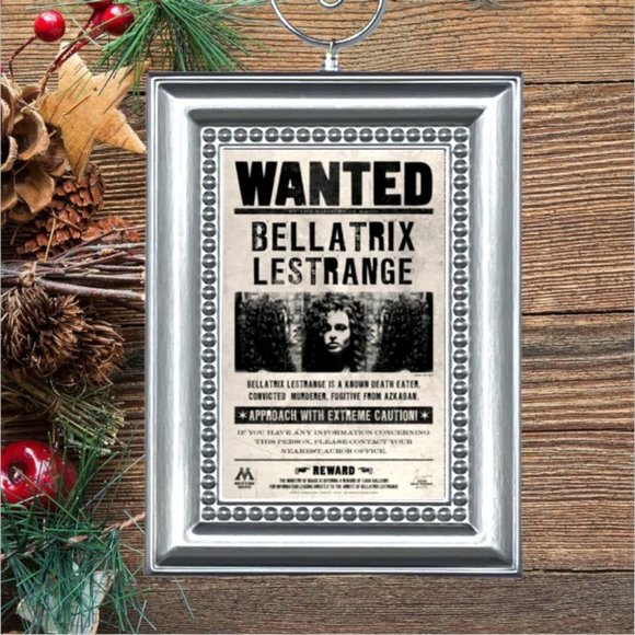 Harry Potter Wanted Reward Poster BELLATRIX LESTRANGE Christmas Tree Ornament - Picture 1 of 2